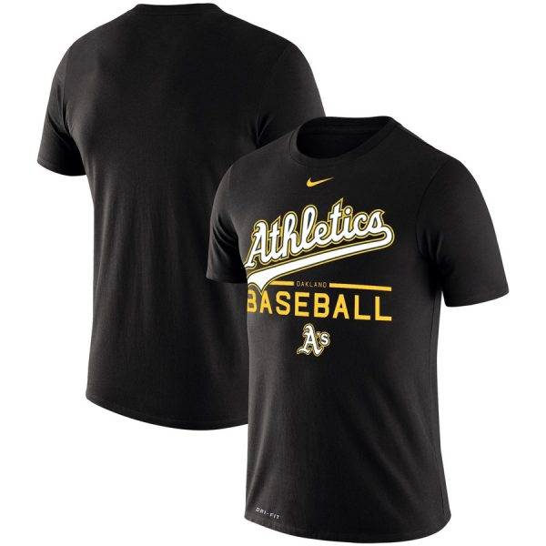 Amazing Oakland Athletics Nike Practice Performance T Shirt Black