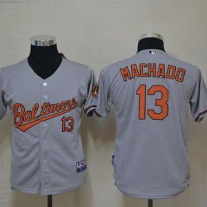 Amazing Orioles #13 Manny Machado Grey Cool Base Stitched Youth MLB Jersey Collectors this is a must have Add it to your collection by ordering