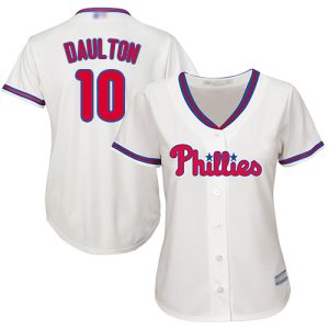 Amazing Phillies #10 Darren Daulton Cream Alternate Women's Stitched MLB Jersey Limited stock Order now to show your love for your team