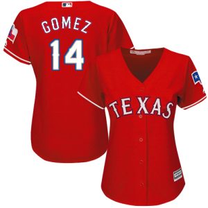 Amazing Rangers #14 Carlos Gomez Red Alternate Women's Stitched MLB Jersey Collectors this is a must have Add it to your collection by ordering
