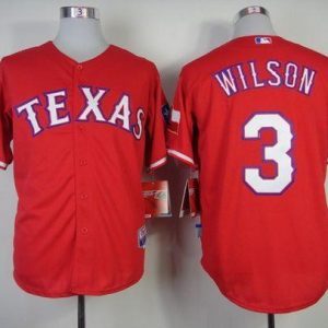 Amazing Rangers #3 Russell Wilson Red Cool Base Stitched MLB Jersey