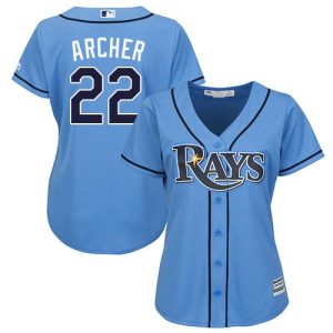 Amazing Rays #22 Chris Archer Light Blue Alternate Women's Stitched MLB Jersey Be among the first buyers Order now to enjoy top notch quality