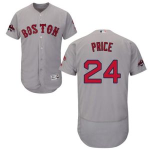 Amazing Red Sox #24 David Price Grey Flexbase Authentic Collection 2018 World Series Champions Stitched MLB Jersey