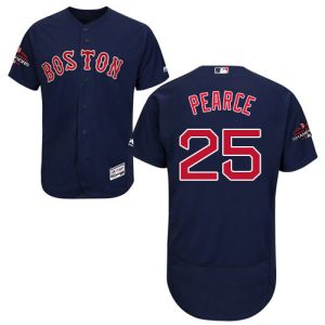 Amazing Red Sox #25 Steve Pearce Navy Blue Flexbase Authentic Collection 2018 World Series Champions Stitched MLB Jersey