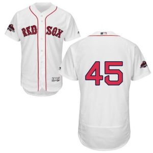 Amazing Red Sox #45 Pedro Martinez White Flexbase Authentic Collection 2018 World Series Champions Stitched MLB Jersey