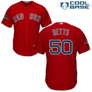Amazing Red Sox #50 Mookie Betts Red New Cool Base 2018 World Series Champions Stitched MLB Jersey