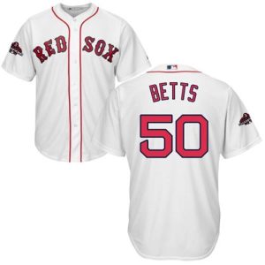 Amazing Red Sox #50 Mookie Betts White New Cool Base 2018 World Series Champions Stitched MLB Jersey
