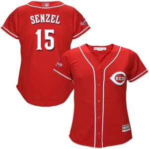 Amazing Reds #15 Nick Senzel Red Alternate Women's Stitched MLB Jersey Limited stock Order now to show your love for your team