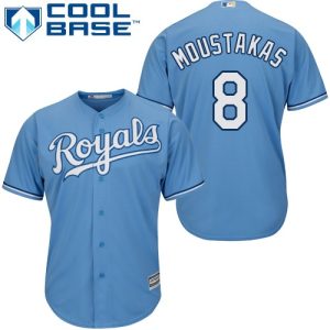 Amazing Royals #8 Mike Moustakas Light Blue Cool Base Stitched Youth MLB Jersey With high demand Don't miss out Order now to wear your team colors