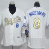Amazing Royals #8 Mike Moustakas White Flexbase Authentic 2015 World Series Champions Gold Program Cool Base Women's Stitched MLB Jersey Act fast Only a few left Secure yours today