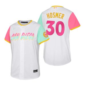 Amazing San Diego Padres #30 Eric Hosmer 2022 City Connect Youth Nike Games Jersey   White For a short time available Grab yours quickly to own a team jersey