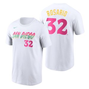 Amazing San Diego Padres #32 Eguy Rosario 2022 City Connect Men's MLB T Shirt   White Limited stock Order now to show your love for your team