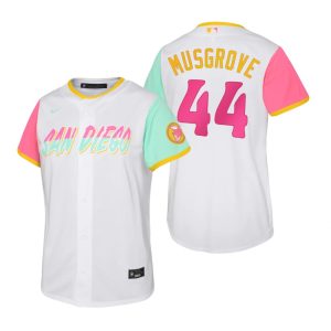 Amazing San Diego Padres #44 Joe Musgrove 2022 City Connect Youth Nike Games Jersey   White Hurry Exclusive offer Place your order immediately for a great jersey