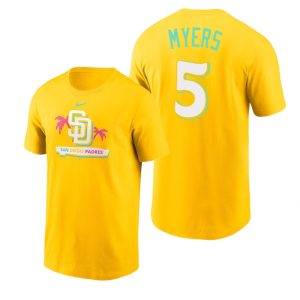 Amazing San Diego Padres #5 Wil Myers 2022 City Connect Men's MLB T Shirt   Yellow Retailers boost your inventory Order now to meet customer demand