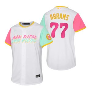 Amazing San Diego Padres #77 C.J. Abrams 2022 City Connect Youth Nike Games Jersey   White Hurry Exclusive offer Place your order immediately for a great jersey