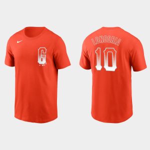 Amazing San Francisco Giants #10 Evan Longoria Men's 2021 City Connect Practice Orange T shirt Hurry Exclusive offer Place your order immediately for a great jersey