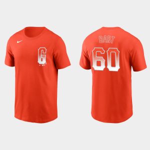 Amazing San Francisco Giants #60 Joey Bart Men's 2021 City Connect Practice Orange T shirt Collectors this is a must have Add it to your collection by ordering