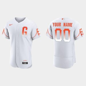 Amazing San Francisco Giants Custom Men's 2021 City Connect Authentic White Jersey