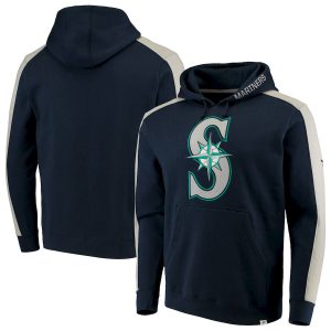 Amazing Seattle Mariners Fanatics Branded Iconic Fleece Pullover Hoodie Navy