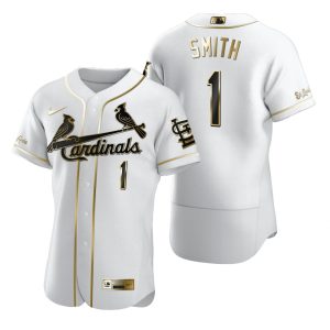 Amazing St. Louis Cardinals #1 Ozzie Smith White Nike Men's Authentic Golden Edition MLB Jersey