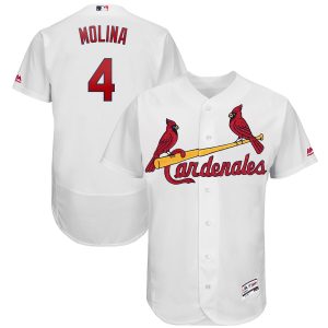 Amazing St. Louis Cardinals #4 Yadier Molina Majestic 2019 Hispanic Heritage Flex Base Authentic Player Jersey White