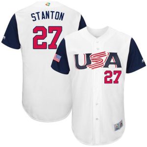 Amazing Team USA #27 Giancarlo Stanton White 2017 World MLB Classic Authentic Stitched Youth MLB Jersey Retailers boost your inventory Order now to meet customer demand