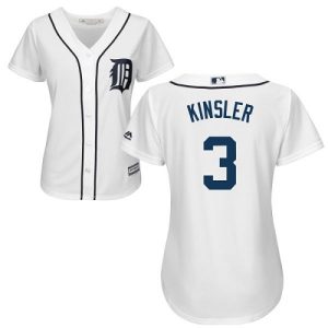 Amazing Tigers #3 Ian Kinsler White Home Women's Stitched MLB Jersey Limited stock Order now to show your love for your team