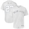 Amazing Toronto Blue Jays #27 Vladimir Guerrero Jr. El K Majestic 2019 Players' Weekend Flex Base Authentic Player Jersey White