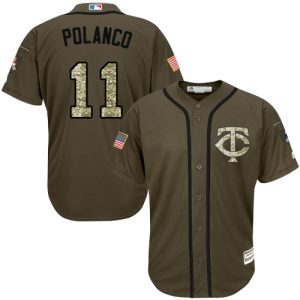 Amazing Twins #11 Jorge Polanco Green Salute to Service Stitched Youth MLB Jersey Collectors this is a must have Add it to your collection by ordering