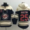 Amazing Twins #25 Byron Buxton Navy Blue Sawyer Hooded Sweatshirt MLB Hoodie