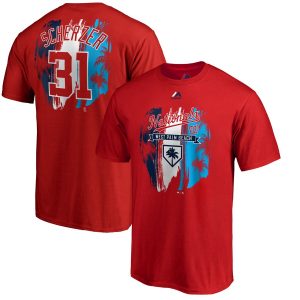 Amazing Washington Nationals #31 Max Scherzer Majestic 2019 Spring Training Name & Number T Shirt Red