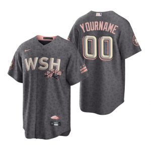 Amazing Washington Nationals Custom Men's Nike Gray Game 2022 City Connect Replica Jersey