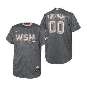 Amazing Washington Nationals Custom Youth Nike Gray 2022 City Connect Replica Jersey