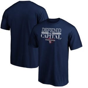 Amazing Washington Nationals Majestic 2019 National League Champions Hometown Battery T Shirt Navy