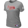 Amazing Women's Atlanta Braves Nike Short Sleeve Practice MLB T Shirt Light Grey