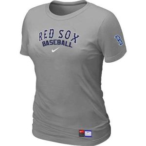 Amazing Women's Boston Red Sox Nike Short Sleeve Practice MLB T Shirt Light Grey