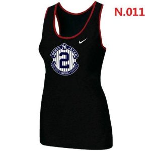 Amazing Women's Nike New York Yankees #2 Derek Jeter Official Final Season Commemorative Logo Stretch Tank Top Black