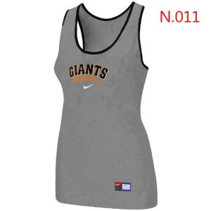 Amazing Women's Nike San Francisco Giants Tri Blend Racerback Stretch Tank Top Light Grey