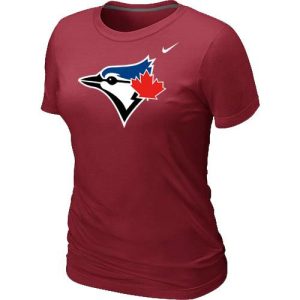 Amazing Women's Nike Toronto Blue Jays Authentic Logo T Shirt Red