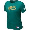 Amazing Women's Oakland Athletics Nike Short Sleeve Practice MLB T Shirt Teal Green