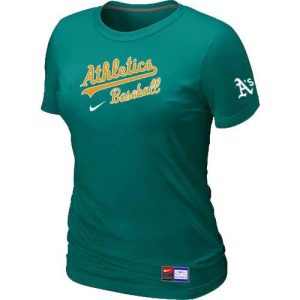 Amazing Women's Oakland Athletics Nike Short Sleeve Practice MLB T Shirt Teal Green