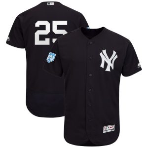 Amazing Yankees #25 Gleyber Torres Navy 2019 Spring Training Flex Base Stitched MLB Jersey