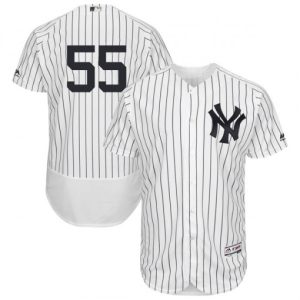 Amazing Yankees #55 Domingo German White Strip Flexbase Authentic Collection Stitched MLB Jersey