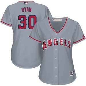 Delightful Angels #30 Nolan Ryan Grey Road Women's Stitched MLB Jersey Sports enthusiasts seize this opportunity Order now to feel the game excitement