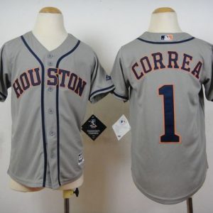Delightful Astros #1 Carlos Correa Grey Cool Base Stitched Youth MLB Jersey For a short time available Grab yours quickly to own a team jersey