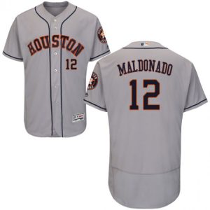 Delightful Astros #12 Martin Maldonado Grey Flexbase Authentic Collection Stitched MLB Jersey