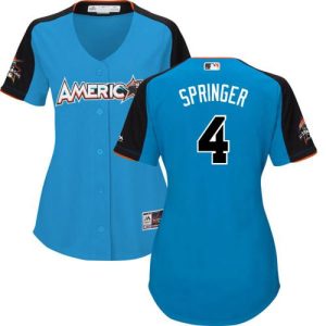 Delightful Astros #4 George Springer Blue 2017 All Star American League Women's Stitched MLB Jersey Be among the first buyers Order now to enjoy top notch quality