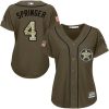 Delightful Astros #4 George Springer Green Salute to Service Women's Stitched MLB Jersey Act fast Only a few left Secure yours today
