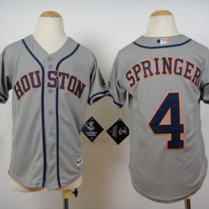 Delightful Astros #4 George Springer Grey Cool Base Stitched Youth MLB Jersey Sports enthusiasts seize this opportunity Order now to feel the game excitement