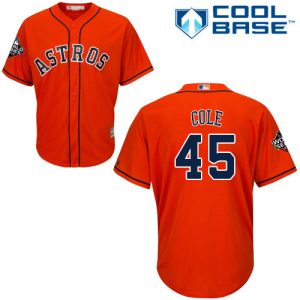 Delightful Astros #45 Gerrit Cole Orange Cool Base 2019 World Series Bound Stitched Youth MLB Jersey Limited stock Order now to show your love for your team